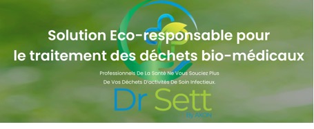 Dr. Sett logo and tagline overlayed over a green leafy cloudy background.