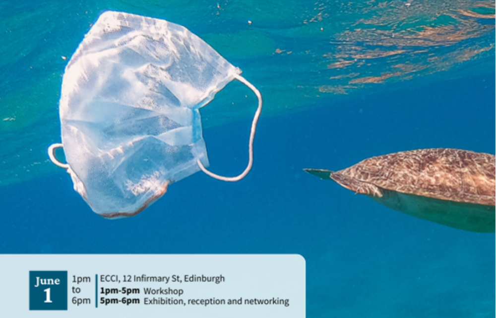 event posted showing a surgical face mask in water